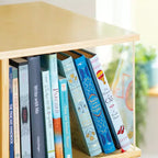 EdQ Rotating Big Book DisplayWhite: 3-Tier Kids Bookshelf for Classroom Storage, Book Organizer with Acrylic Shelves for Homeschool Organization
