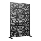 Jardinière en Métal Noir Dovelina 72 H47W avec Treillis pour Terrasse