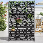 Jardinière en Métal Noir Dovelina 72 H47W avec Treillis pour Terrasse