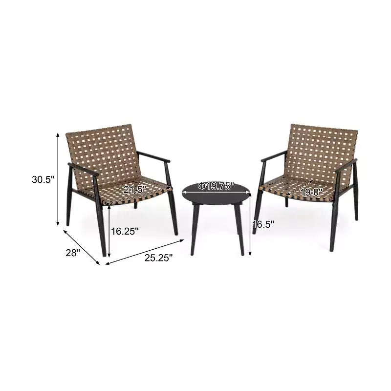 Christopher Knight Home Winnie 3 Pieces Outdoor Industrial Rattan, Metal and Tempered Glass Chat Set
