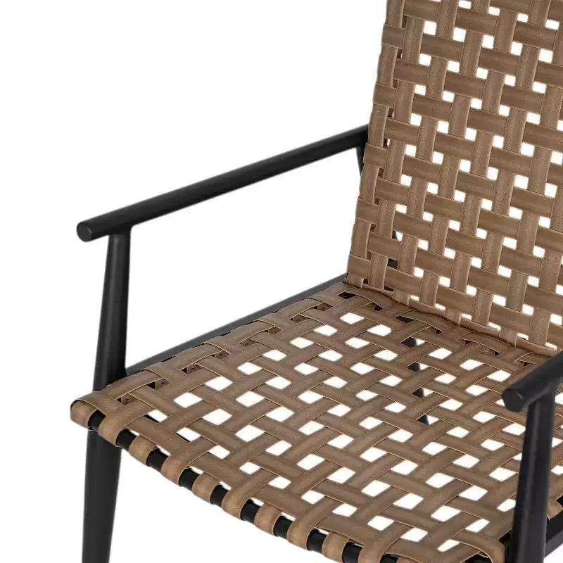 Christopher Knight Home Winnie 3 Pieces Outdoor Industrial Rattan, Metal and Tempered Glass Chat Set