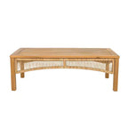 Christopher Knight Home Doretta Outdoor Acacia Wood and Rattan L Shape 5 Seater Seating Set with Cushions