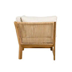 Christopher Knight Home Doretta Outdoor Acacia Wood and Rattan L Shape 5 Seater Seating Set with Cushions