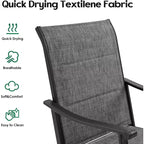 Set of 2 360 Swivel Outdoor Dining Chairs - Textilene Fabric Metal Armchairs for All-Weather Use, Ergonomic Design Ideal