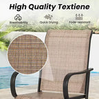 Set of 2 Swivel Outdoor Bar Stools with Textilene Fabric - 360 Rotation, All-Weather Ergonomic Design, Perfect for Balcony and Patio