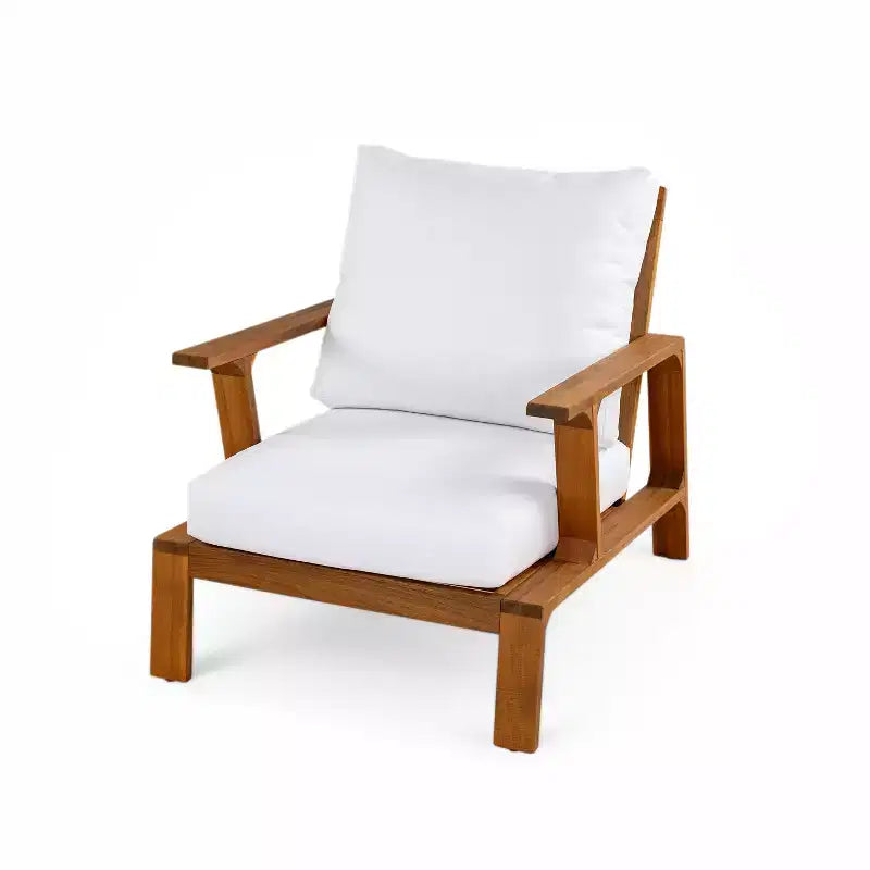 Ensemble de 4 pièces de sièges rembourrés d'extérieur en bois d'acacia au design rustique à lattes Doris de Scott Living