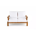 Ensemble de 4 pièces de sièges rembourrés d'extérieur en bois d'acacia au design rustique à lattes Doris de Scott Living