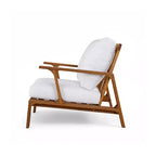 Ensemble de 4 pièces de sièges rembourrés d'extérieur en bois d'acacia au design rustique à lattes Doris de Scott Living