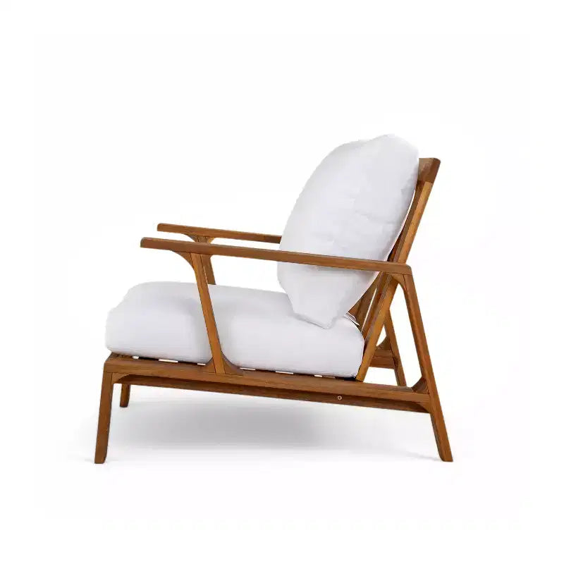 Ensemble de 4 pièces de sièges rembourrés d'extérieur en bois d'acacia au design rustique à lattes Doris de Scott Living