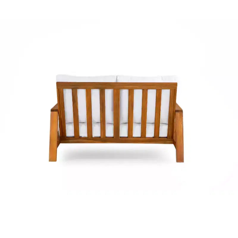 Ensemble de 4 pièces de sièges rembourrés d'extérieur en bois d'acacia au design rustique à lattes Doris de Scott Living