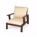Ensemble de 4 pièces de sièges rembourrés d'extérieur en bois d'acacia au design rustique à lattes Doris de Scott Living
