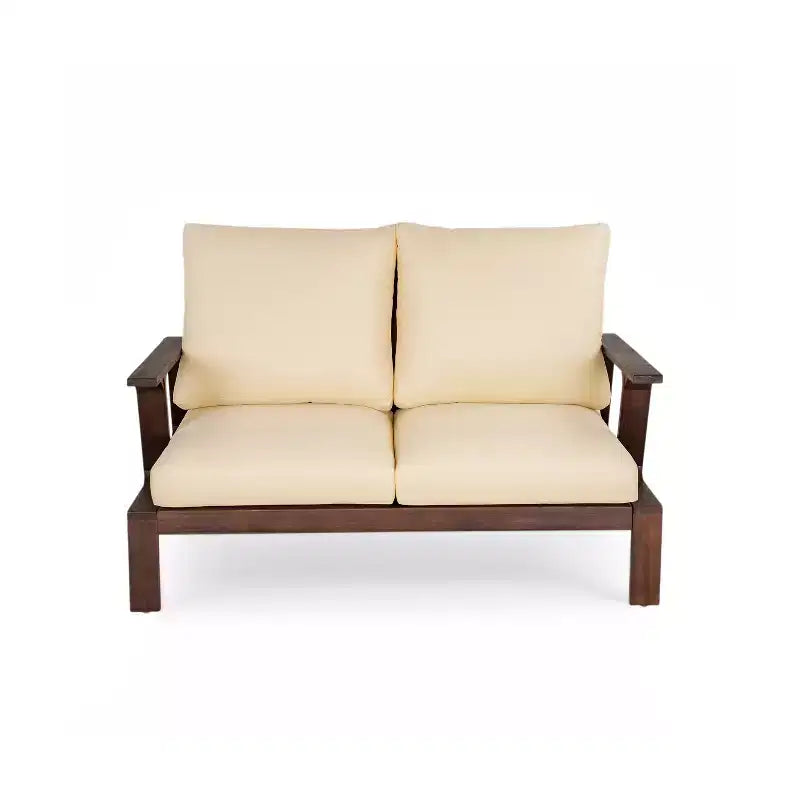 Ensemble de 4 pièces de sièges rembourrés d'extérieur en bois d'acacia au design rustique à lattes Doris de Scott Living