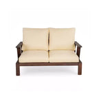 Ensemble de 4 pièces de sièges rembourrés d'extérieur en bois d'acacia au design rustique à lattes Doris de Scott Living