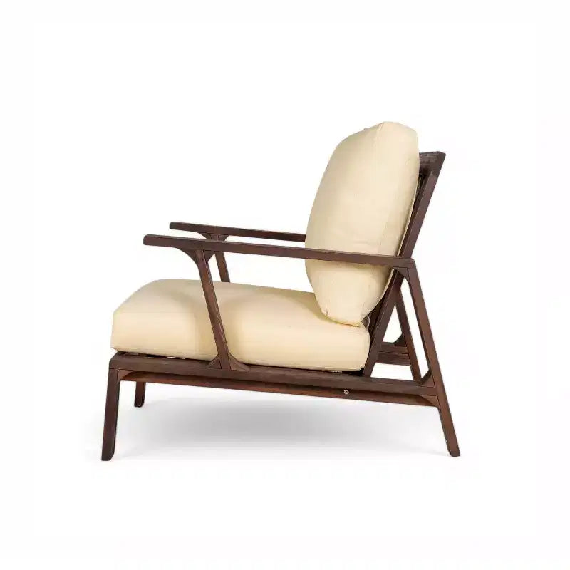 Ensemble de 4 pièces de sièges rembourrés d'extérieur en bois d'acacia au design rustique à lattes Doris de Scott Living