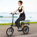 Costway 16 Folding E-Bike Portable Electric Bicycle with Peak 650 W Brushless Motor