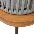 Christopher Knight Home Ofra Ensemble de chaises de jardin tressées en corde, acacia et fer, avec 7 coussins résistants à l'eau