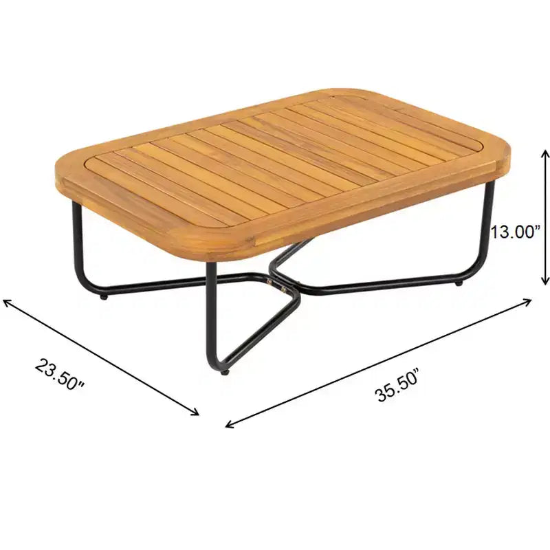 Christopher Knight Home Ofra Ensemble de chaises de jardin tressées en corde, acacia et fer, avec 7 coussins résistants à l'eau