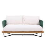 Christopher Knight Home Galen, ensemble de 6 meubles d'extérieur tissés en corde avec structure en acacia et fer, et assise rembourrée