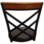eHemco Swivel Metal Kitchen Counter Barstool with Double X Back Upholstered Faux Leather Seat, Espresso and Black, Set of 2