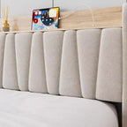 Whizmax Bed Frame with 2 Storage Drawers, Upholstered Platform Bed Frame with Storage Headboard, Mattress Foundation with Solid Wooden Slats Support