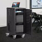 VEVOR Laptop Cart, 20 Device Mobile Charging Cart, Up to 15.6 in Screen Size, Office and Classroom Mobile Charging Cart, for Chromebook