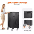 VEVOR Laptop Cart, 20 Device Mobile Charging Cart, Up to 15.6 in Screen Size, Office and Classroom Mobile Charging Cart, for Chromebook
