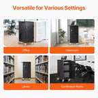 VEVOR Laptop Cart, 20 Device Mobile Charging Cart, Up to 15.6 in Screen Size, Office and Classroom Mobile Charging Cart, for Chromebook