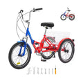 VEVOR Folding Adult Tricycle, 20-Inch 7-Speed Adult Folding Trikes, Carbon Steel 3 Wheel Cruiser Bike with Large Basket & Adjustable Seat
