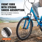 VEVOR Folding Adult Tricycle, 26-Inch Adult Folding Trikes, Carbon Steel 3 Wheel Cruiser Bike with Large Basket & Adjustable Seat