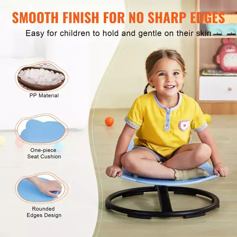 VEVOR Elephant Kids Swivel Chair, 220 LBS Capacity, 360 Spinning Chair, Autistic Kids Sensory Toy Chair with Non-Slip Metal Base, Blue