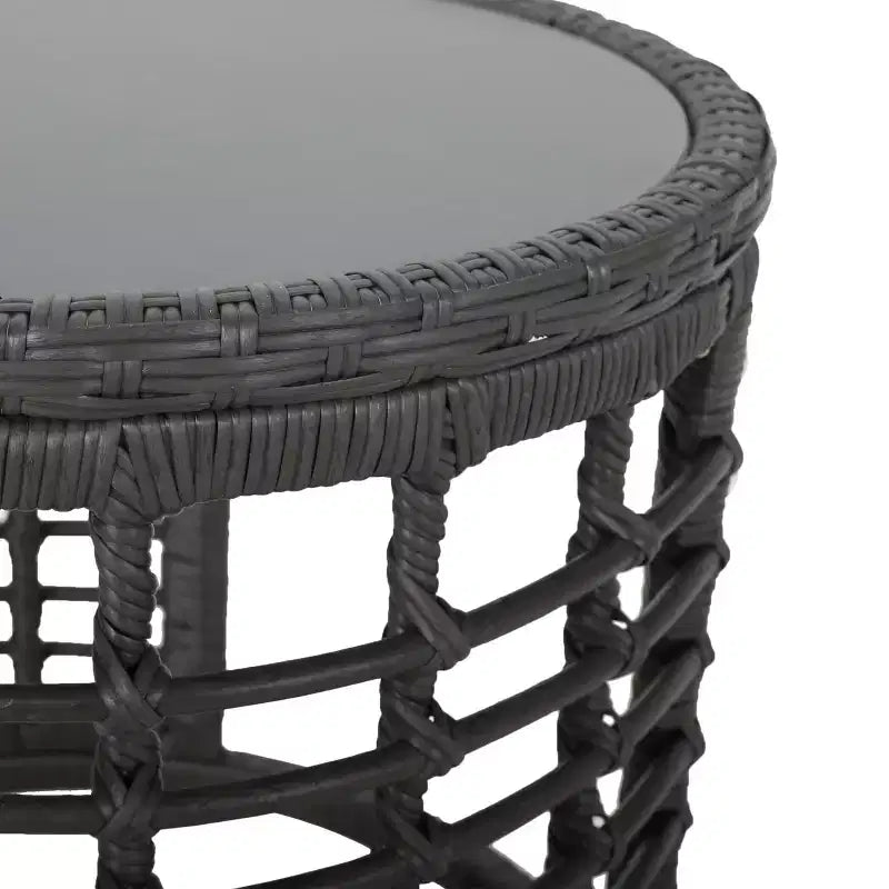 Christopher Knight Home Gulley Outdoor Wicker 3 Piece Chat Set with Cushion, White/Black