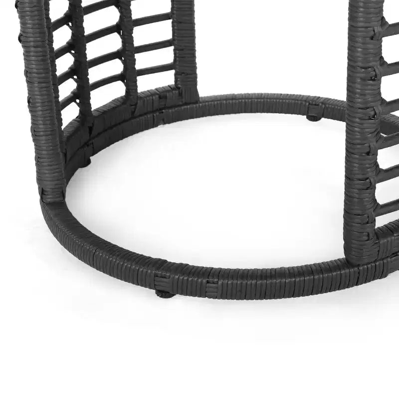Christopher Knight Home Gulley Outdoor Wicker 3 Piece Chat Set with Cushion, White/Black