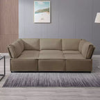 Canapé d'angle modulable en U/L Mjkone avec pouf, canapé-lit réversible moderne et surdimensionné convertible