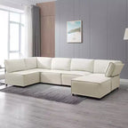 Mjkone Modular U/L-Shaped Sectional Sofa Couch with Ottoman, Convertible Oversized Modern Reversible Sleeper Sofa