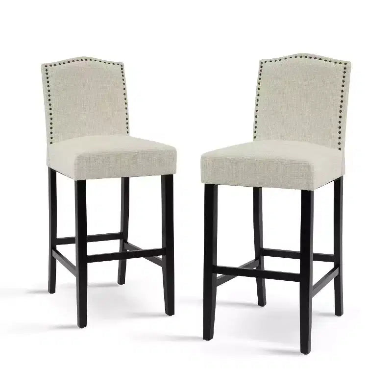 Set of 2 Bar Stool Counter Height Stool Dining Chair Pub Kitchen Stool, PU Leather Upholstered -ModernLuxe