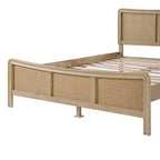 Christopher Knight Home Odila Lit plateforme bohème en bois avec tête de lit incurvée en rotin à hauteur réglable