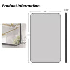 Wall Bathroom Mirror  Black Frame, Moisture-Resistant & Shatter-Safe Design (Horizontal/Vertical)
