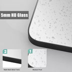 Wall Bathroom Mirror  Black Frame, Moisture-Resistant & Shatter-Safe Design (Horizontal/Vertical)