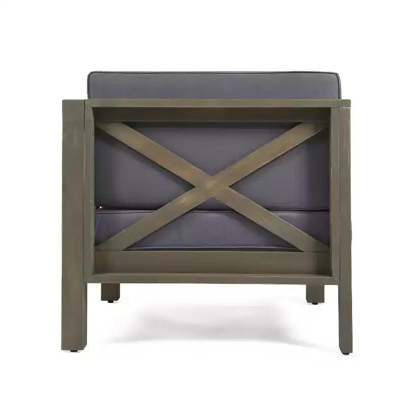 Christopher Knight Home Brava Outdoor Acacia Wood 4 Seater Chat Set with Cushions