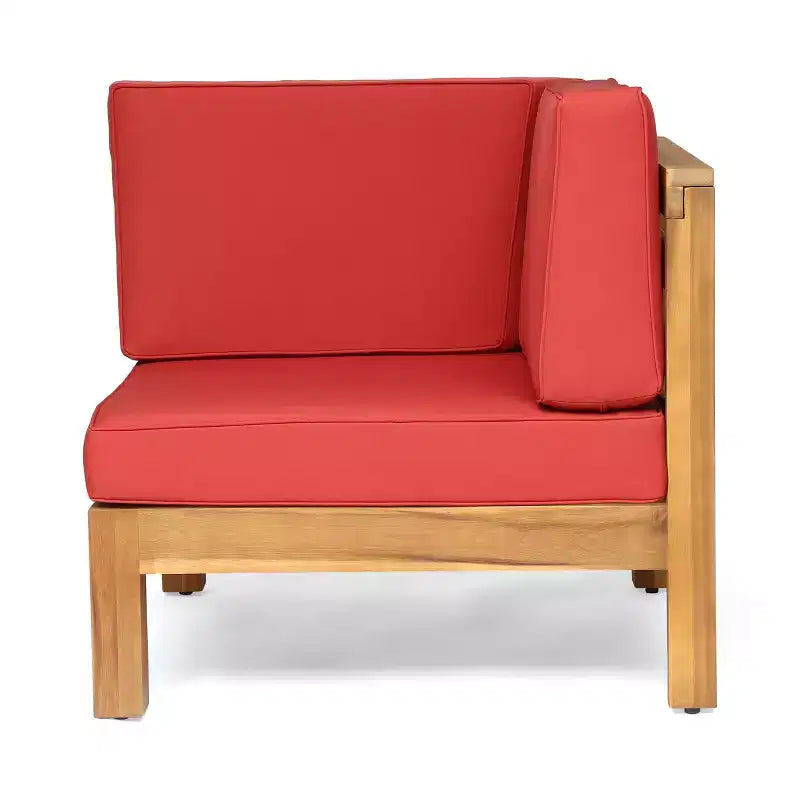 Christopher Knight Home Brava Outdoor Acacia Wood 4 Seater Chat Set with Cushions