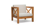 Christopher Knight Home Brava Outdoor Acacia Wood 4 Seater Chat Set with Cushions