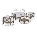 Christopher Knight Home Brava Outdoor Acacia Wood 4 Seater Chat Set with Cushions