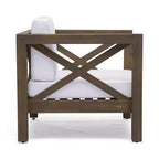 Christopher Knight Home Brava Outdoor Acacia Wood 4 Seater Chat Set with Cushions