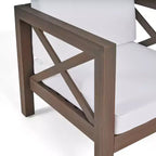 Christopher Knight Home Brava Outdoor Acacia Wood 4 Seater Chat Set with Cushions