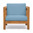 Christopher Knight Home Brava Outdoor Acacia Wood 4 Seater Chat Set with Cushions