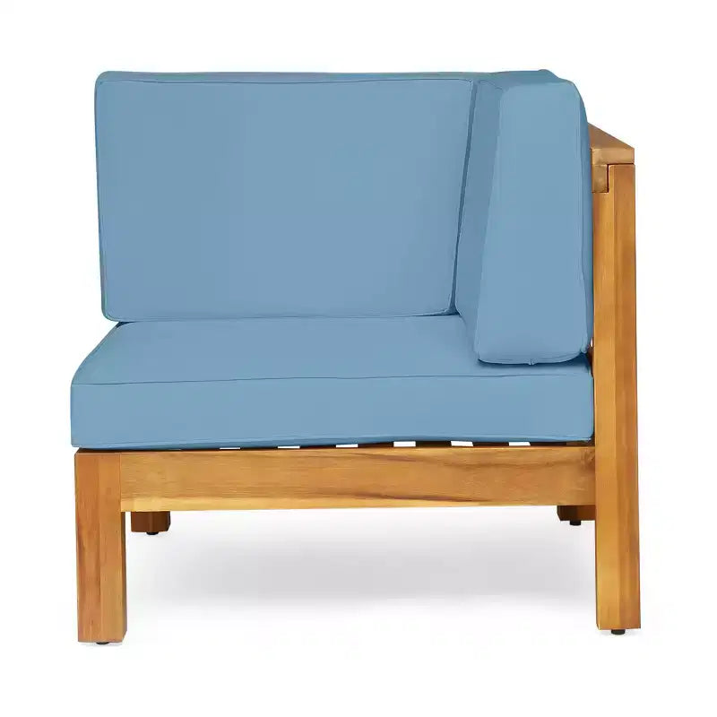Christopher Knight Home Brava Outdoor Acacia Wood 4 Seater Chat Set with Cushions