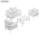 Ensemble de canapés de jardin en fer multi-personnes avec une table, décoration en rotin, imperméable, antirouille, adapté pour le jardin et la pelouse