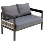 Ensemble de canapés de jardin en fer multi-personnes avec une table, décoration en rotin, imperméable, antirouille, adapté pour le jardin et la pelouse