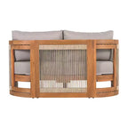 Christopher Knight Home Mads Ensemble de 4 fauteuils d'extérieur en bois d'acacia courbé avec corde tressée