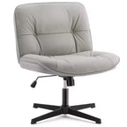 Chaise à assise croisée, Fauteuil de bureau sans accoudoirs à assise large sans roulettes, Pivotant Réglable en hauteur Confortable